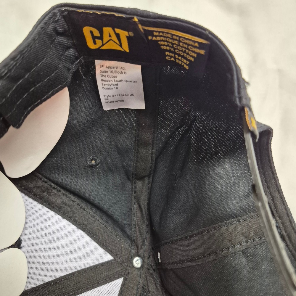 Caterpillar CAT Mens Black Yellow Bold Print Logo Snapback Cap 1120269 US NEW - Picture 5 of 5